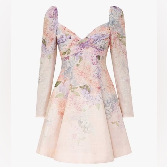 NWT Zimmermann Dawning Puff Sleeve Mini Dress - Picture 1 of 9